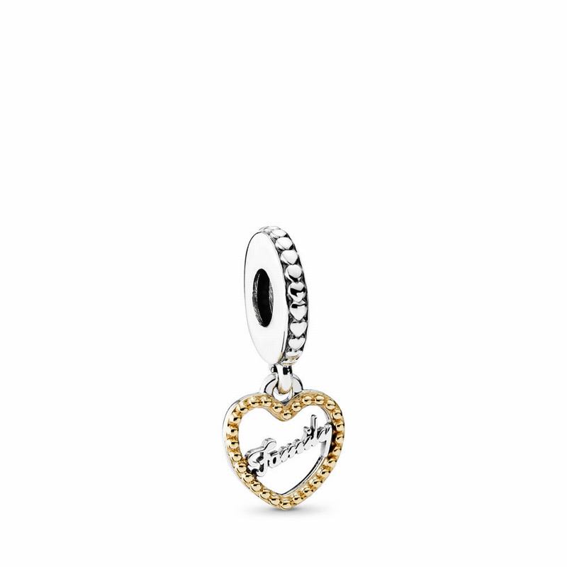 Pandora Family Script Dangle Charm Ireland - Two Tone - 540183RAI